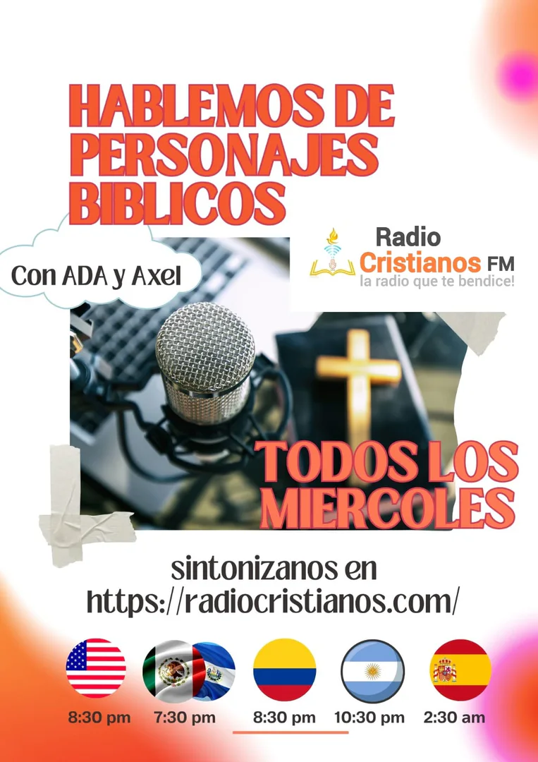 Flyer oficial de Hablemos de Personajes Bíblicos